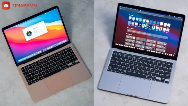 So sánh Macbook Air và Pro M1 về màn hình