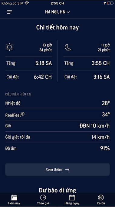 accuweather cho ios