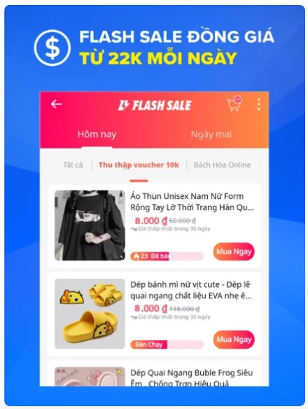 Ứng dụng Lazada cho Android flash sale