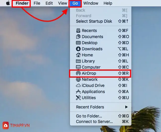 Bật AirDrop trên MacBook