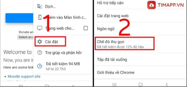 cách chặn quảng cáo trên điện thoại samsung j7 bằng chế độ tiết kiệm dữ liệu trên Google Chrome