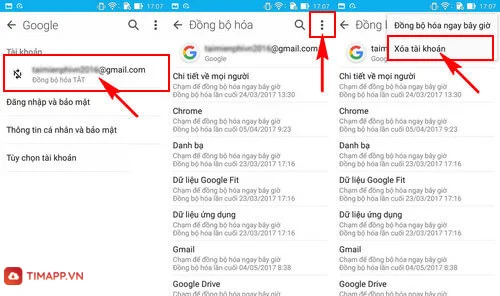 Cách đăng xuất gmail trên điện thoại samsung bằng ứng dụng bước 5
