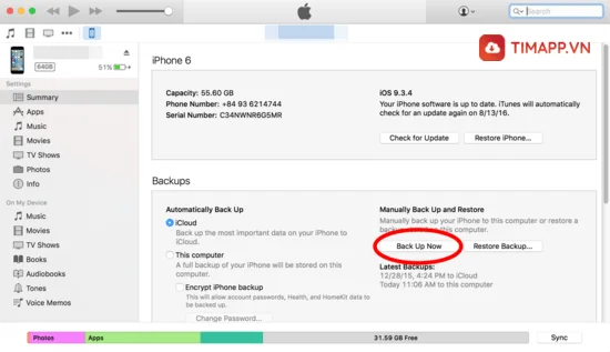 cách mở khóa iPhone 5 bị vô hiệu hóa được đồng bộ hóa với iTunes