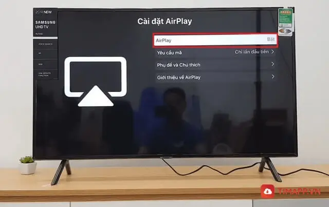 điều khiển tivi samsung bằng điện thoại bằng AirPlay