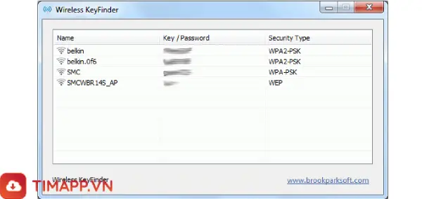 phần mềm bẻ khoá wifi Wifi Key Finder