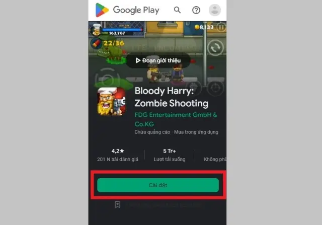 Cài đặt Bloody Harry cho Android