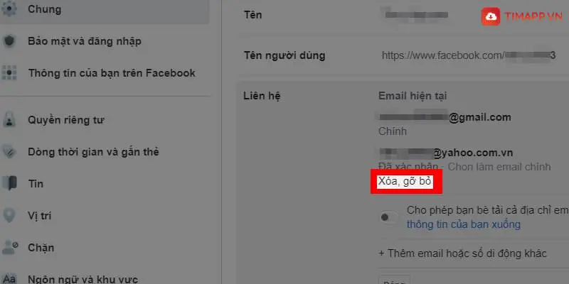 Cách gỡ email chính trên Facebook bằng máy tính chỉ với vài bước