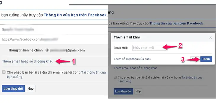 Cách gỡ email chính trên Facebook bằng máy tính bước 4