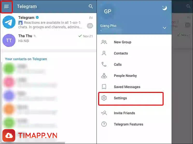 Cách xóa dữ liệu trong telegram trên điện thoại Android