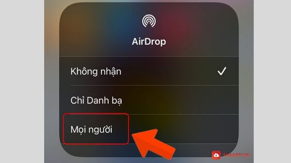 Airdrop chia sẻ thông tin tới mọi người 