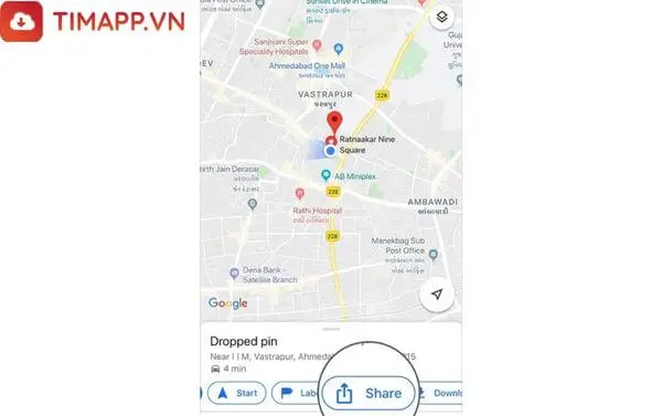Cách chia sẻ vị trí Google Maps trên điện thoại Android