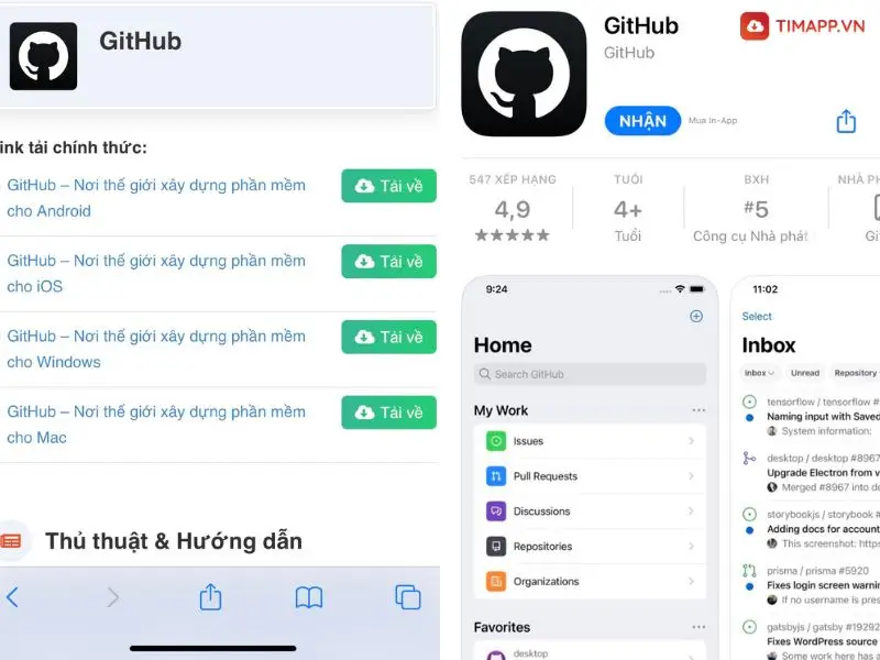Cách tải ứng dụng Github trên điện thoại