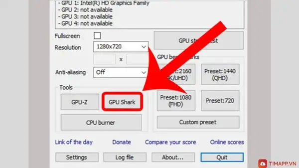 Furmark Chỉ số CPU Shark