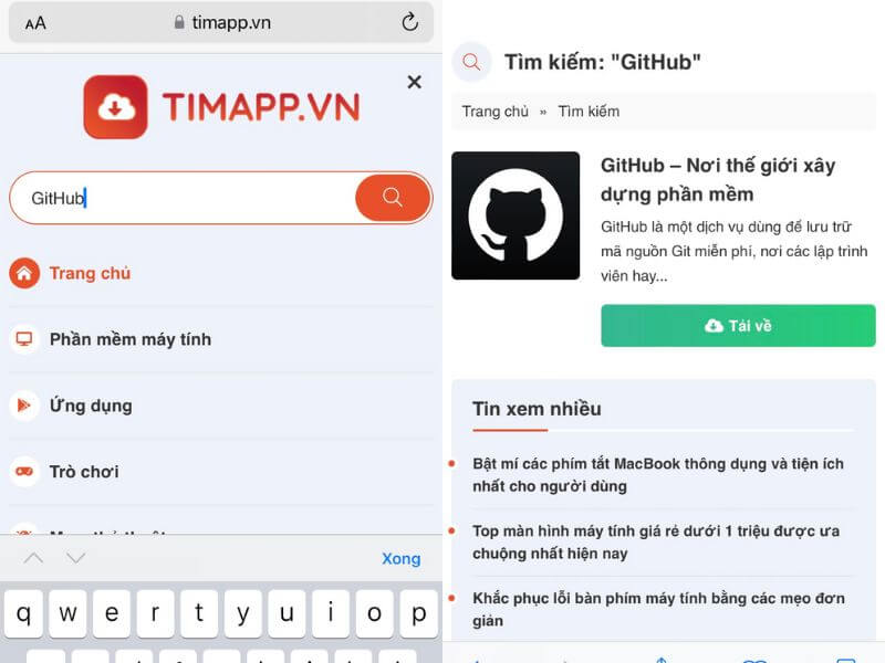 Hướng dẫn tải ứng dụng Github xuống điện thoại