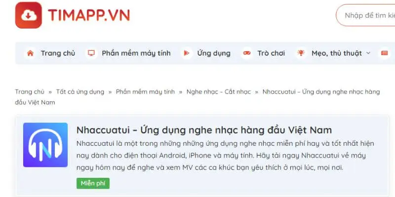 Nhaccuatui - ứng dụng nghe nhạc trực tuyến số 1 Việt Nam