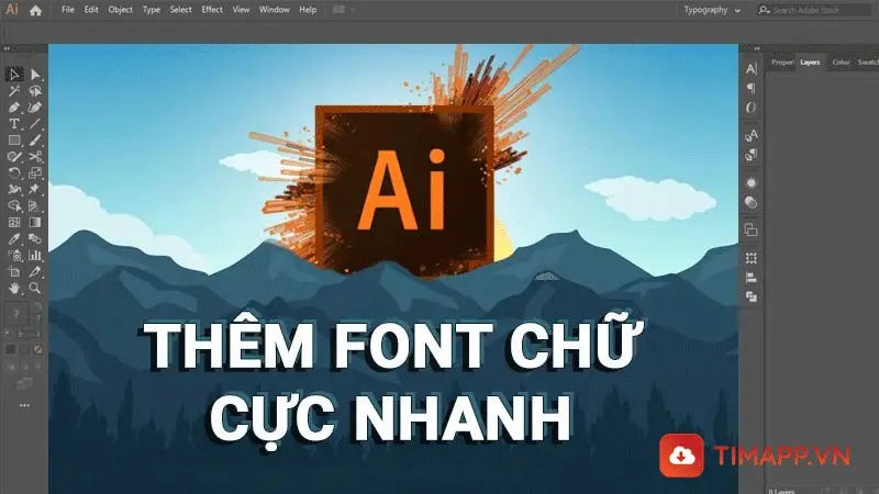 Adobe Illustrator với phông chữ đa dạng 
