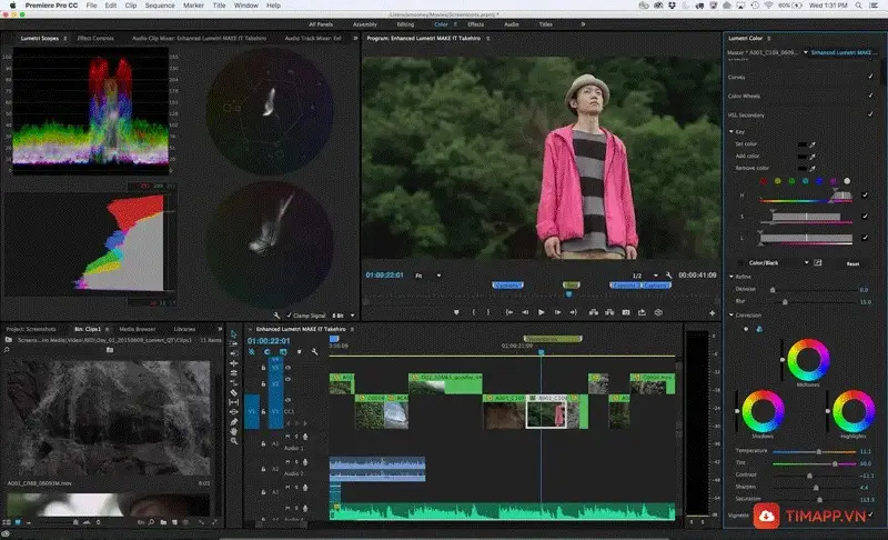 Adobe Premiere nổi bật với công cụ xử lý âm thanh, thêm bộ lọc, hiệu ứng cho video