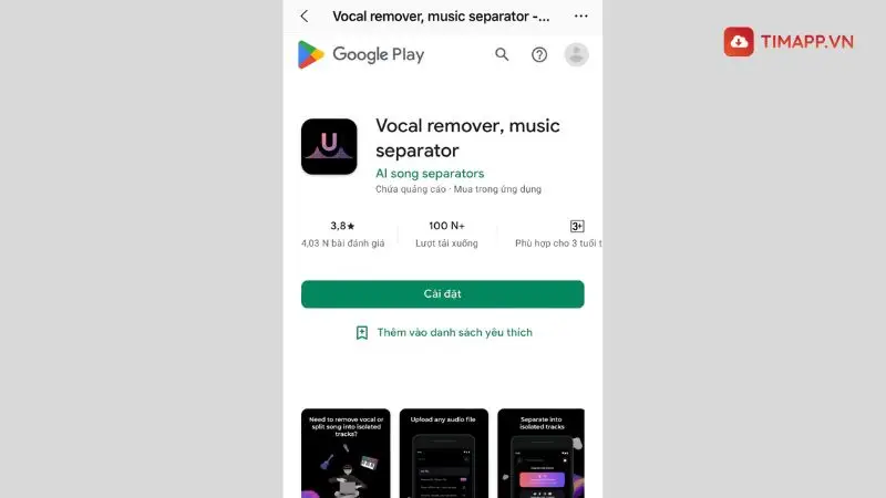 Cách cài đặt ứng dụng Vocal Remover trên điện thoại Android