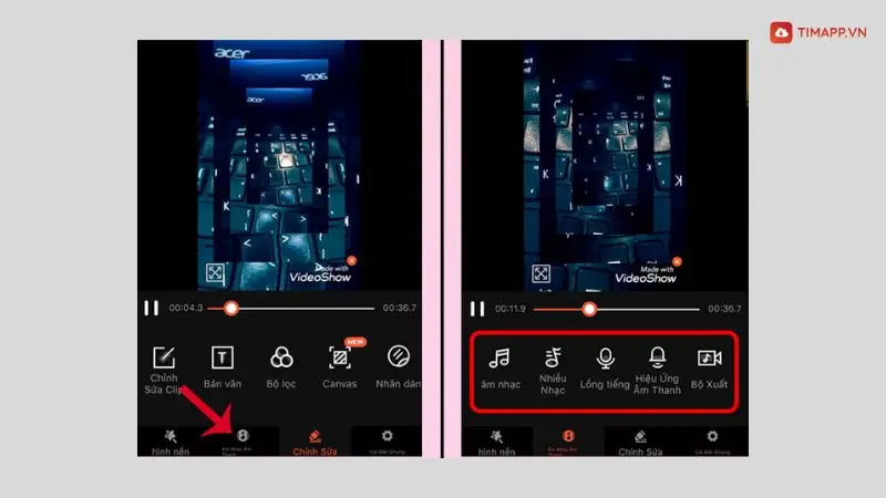 Cách ghép nhạc vào video trên điện thoại iPhone, Android bằng VideoShow