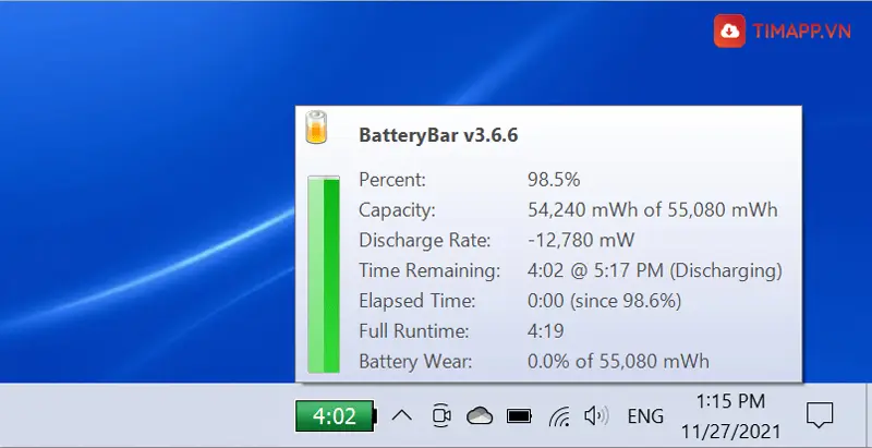Giới thiệu về phần mềm BatteryBar