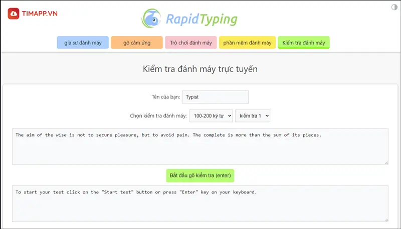 Rapidtyping website luyen go ngon