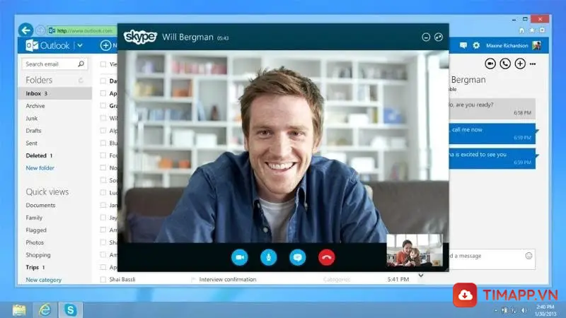 Skype For Business có dung lượng bộ nhớ lớn