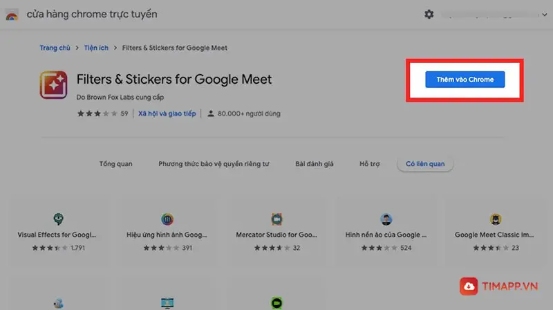 cách dùng filter trên google meet với tiện ích Filter Sticker