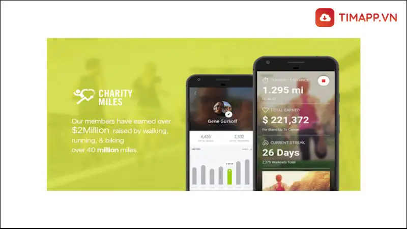 Charity Miles app đi bo kiem tien