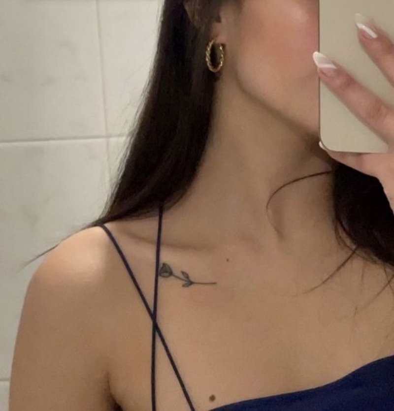 Hình xăm xương quai xanh cá tính