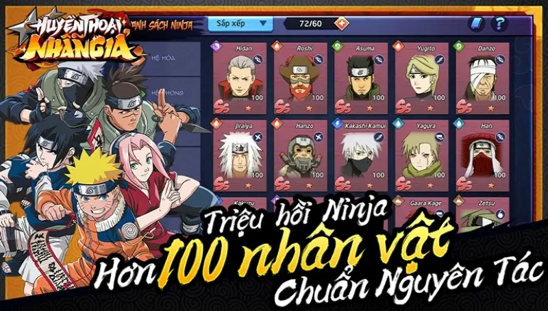 Triệu hồi Ninja - Hơn 100 nhân vật chuẩn nguyên tác