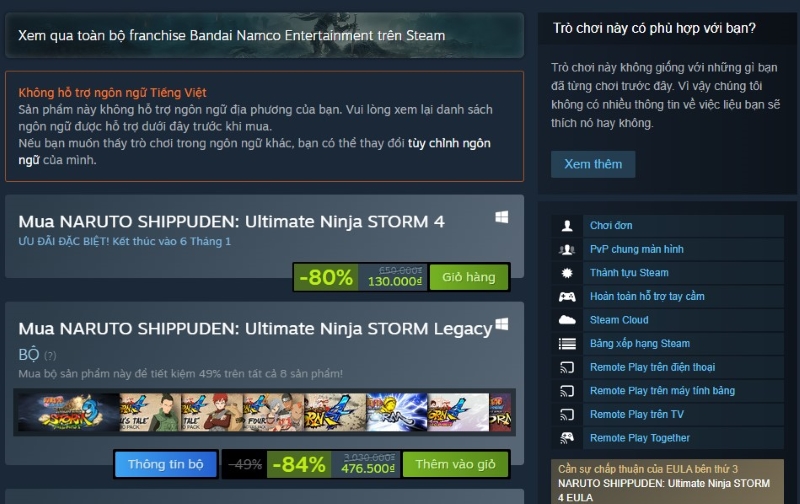 Cách tải game Naruto Shippuden Ultimate Ninja Storm 4