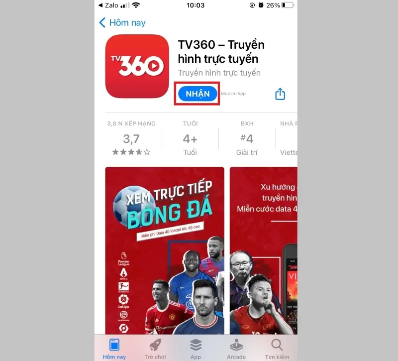 Cài đặt TV360 trên iOS