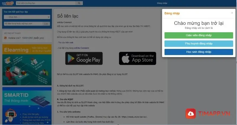 Cách vào vnedu đăng nhập