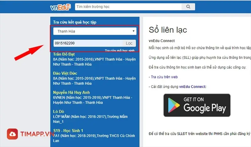 Tra cứu điểm thi trên máy tính